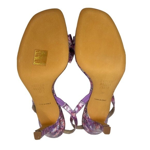 NWT Maryam Nassir Zadeh Flora Violet Marble Slingback Heels Sandals 36 - Picture 10 of 12